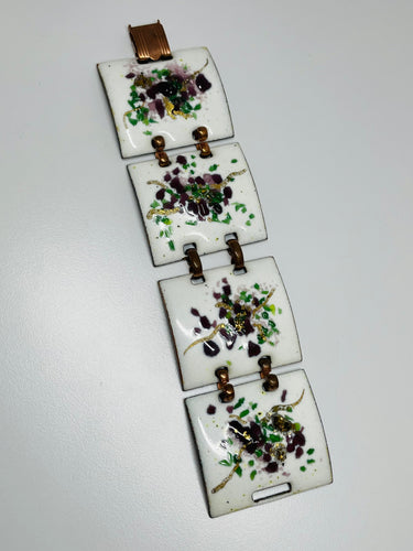 White Enamel Copper Bracelet Devil's Details